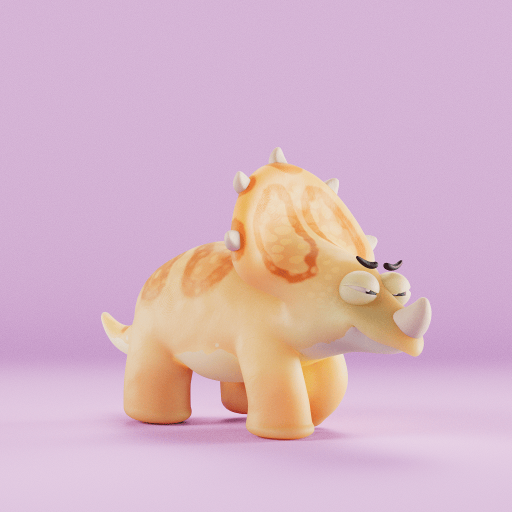 Official Claynosaurz Trice walk-cycle animation, collection item 3341