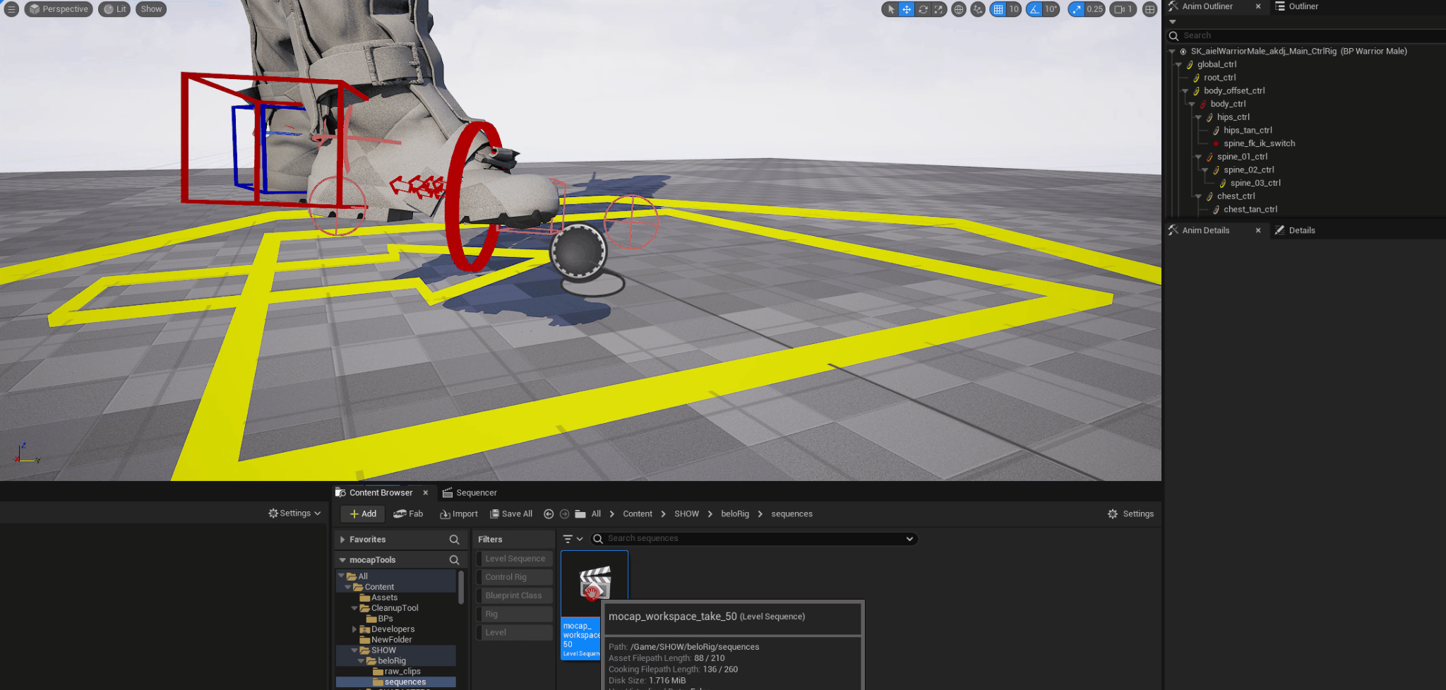 Actual Unreal Engine mocap cleanup and Sequencer capture